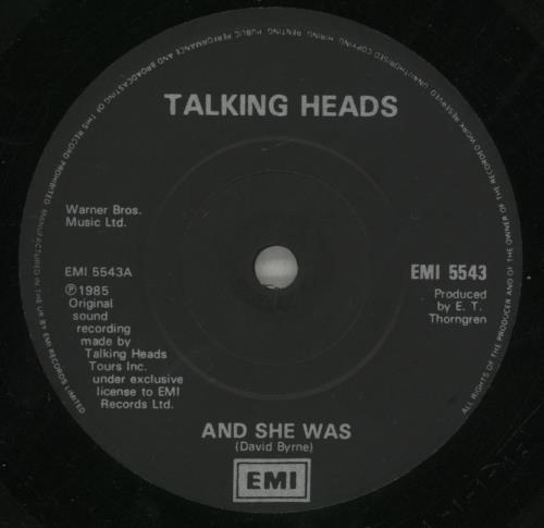 Talking Heads And She Was 7" vinyl single (7 inch record / 45) UK TAL07AN766032