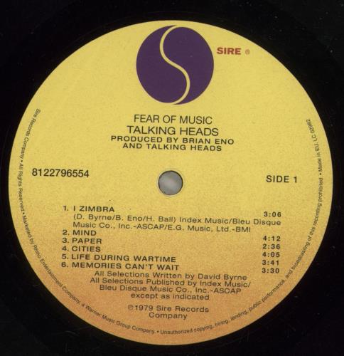 Talking Heads Fear Of Music - 180gm vinyl LP album (LP record) UK TALLPFE876485