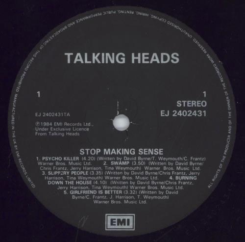 Talking Heads Stop Making Sense - EX vinyl LP album (LP record) UK TALLPST671631