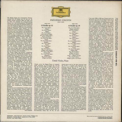 Tam�s V�s�ry Fr�d�ric Chopin: �tudes Op.10 / Op.25 vinyl LP album (LP record) UK W2MLPFR878373
