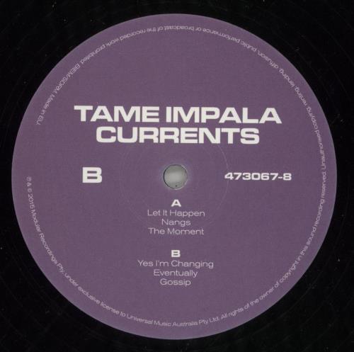 Tame Impala Currents 2-LP vinyl record set (Double LP Album) UK X9V2LCU674483