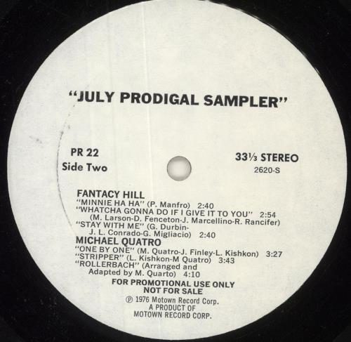 Tamla Motown July Prodigal Sampler vinyl LP album (LP record) US MTWLPJU743973