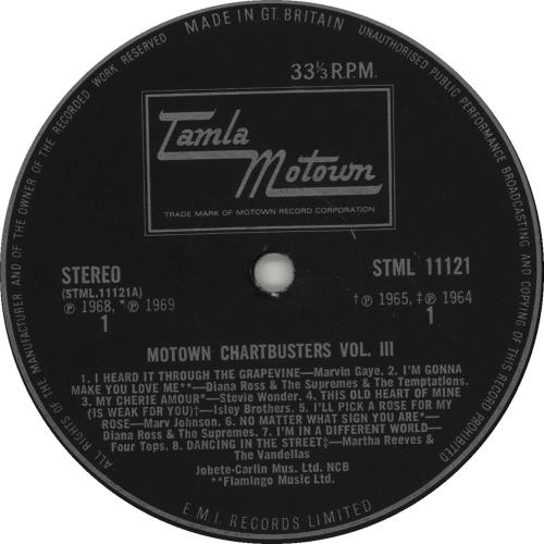Tamla Motown Motown Chartbusters Vol. 3 - 1st vinyl LP album (LP record) UK MTWLPMO661841