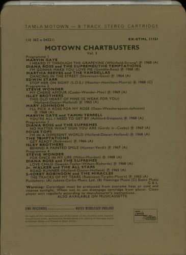 Tamla Motown Motown Chartbusters Vol. 3 8-track cassette UK MTW8TMO646021