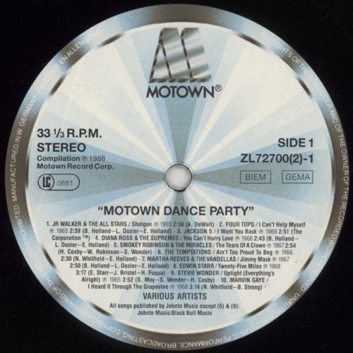 Tamla Motown Motown Dance Party 2-LP vinyl record set (Double LP Album) German MTW2LMO574958