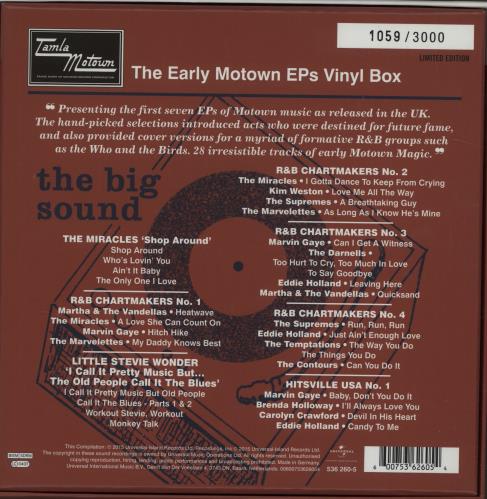 Tamla Motown The Early Motown EPs Box - Numbered 7" single box set UK MTW7XTH682727