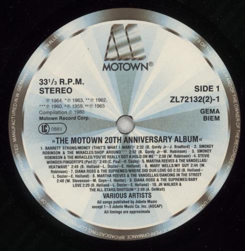 Tamla Motown The Motown 20th Anniversary Album - Hype Stickered Sleeve 2-LP vinyl record set (Double LP Album) German MTW2LTH880399