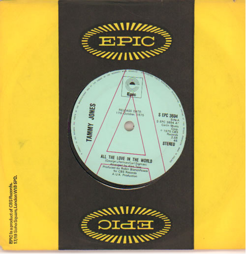 Tammy Jones All The Love In The World - A Label 7" vinyl single (7 inch record / 45) UK 8TJ07AL640353