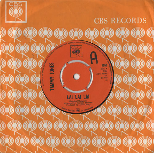 Tammy Jones Lai Lai Lai 7" vinyl single (7 inch record / 45) UK 8TJ07LA482758