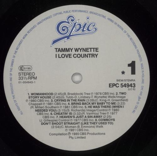 Tammy Wynette I (Heart) Country vinyl LP album (LP record) Dutch TAMLPIH863681