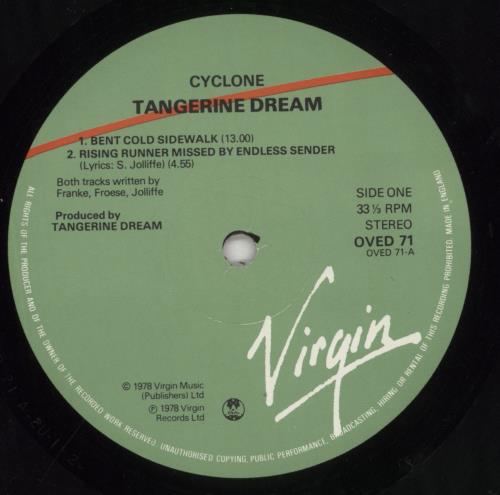 Tangerine Dream Cyclone vinyl LP album (LP record) UK TANLPCY674368