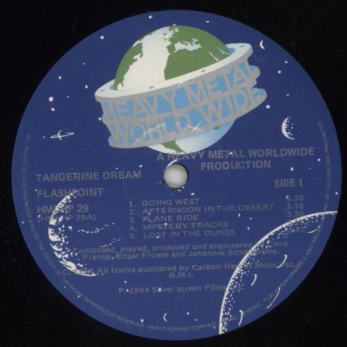 Tangerine Dream Flashpoint picture disc LP (vinyl picture disc album) UK TANPDFL879166