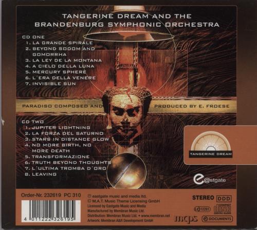 Tangerine Dream Paradiso 2 CD album set (Double CD) German TAN2CPA893625