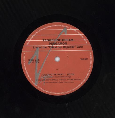 Tangerine Dream Pergamon - Gold Promo Stamp vinyl LP album (LP record) Canadian TANLPPE813339