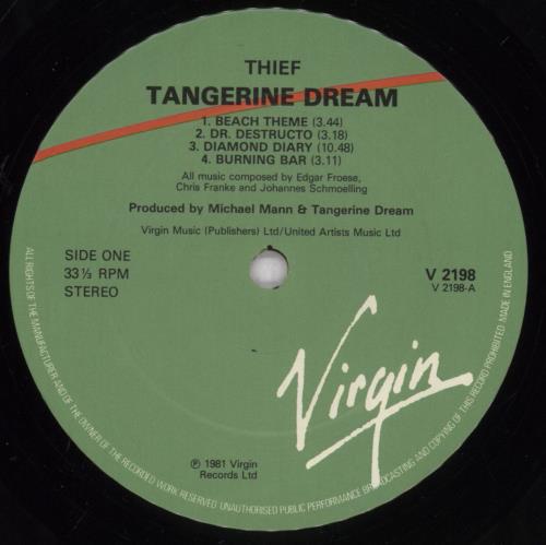 Tangerine Dream Thief - Blocked Out text vinyl LP album (LP record) UK TANLPTH835549