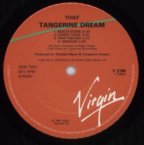 Tangerine Dream Thief - Blocked Out text vinyl LP album (LP record) UK TANLPTH835549