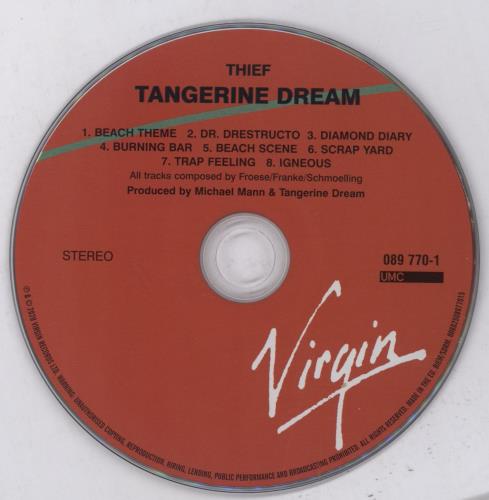 Tangerine Dream Thief CD album (CDLP) UK TANCDTH893667