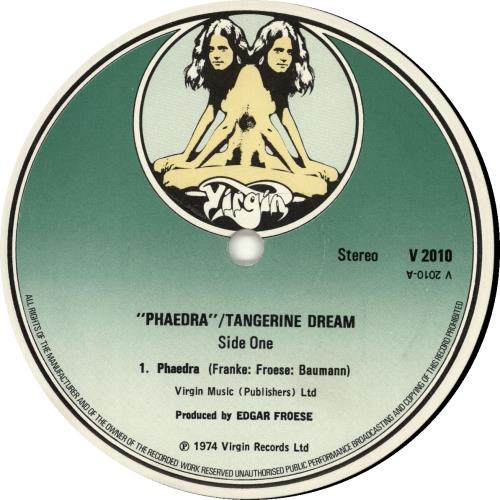 Tangerine Dream Phaedra 2nd UK vinyl LP album (LP record) (307931)
