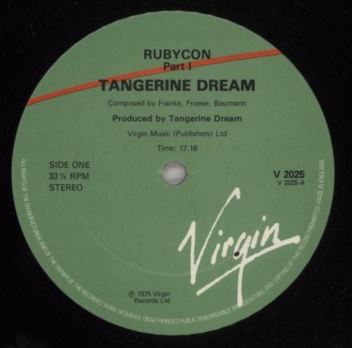 Tangerine Dream Rubycon red/green label UK vinyl LP album (LP record