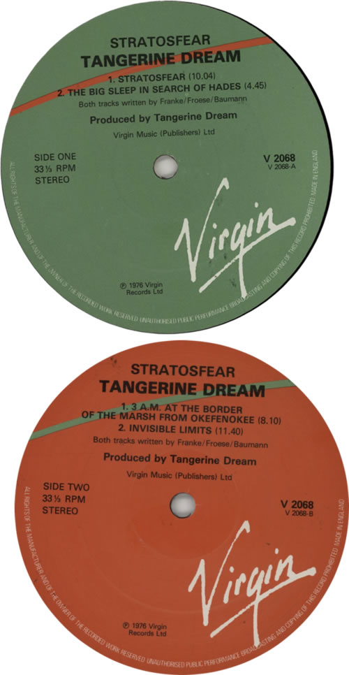 Tangerine Dream Stratosfear 2nd UK vinyl LP album (LP record) (570705)