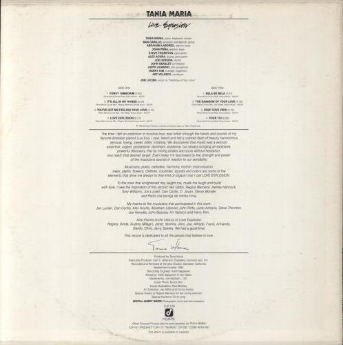 Tania Maria Love Explosion - Promo Stamped Sleeve vinyl LP album (LP record) US VFNLPLO586608
