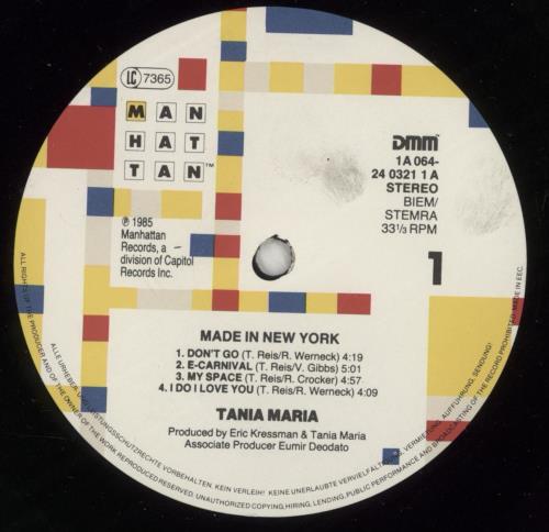 Tania Maria Made In New York vinyl LP album (LP record) Dutch VFNLPMA868011