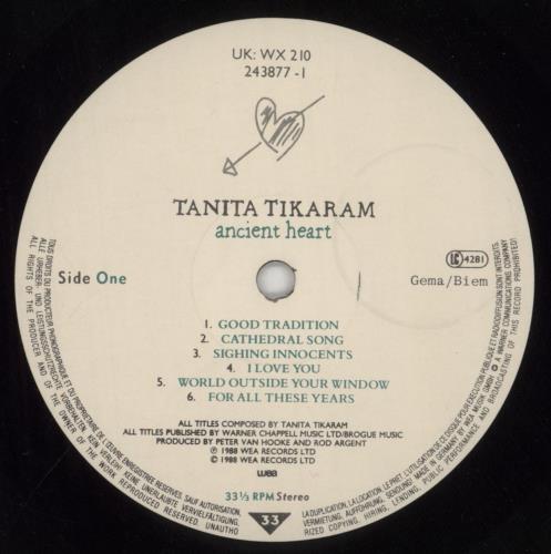 Tanita Tikaram Ancient Heart vinyl LP album (LP record) UK TIKLPAN425053