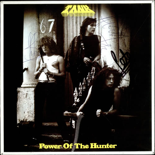 Tank Power Of The Hunter - Autographed vinyl LP album (LP record) UK TNKLPPO509560