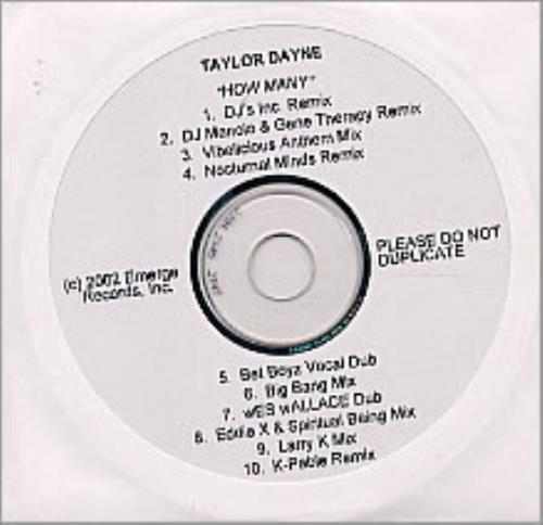 Taylor Dayne How Many CD-R acetate US TAYCRHO246066
