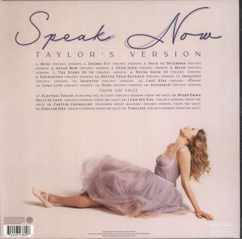 Taylor Swift Speak Now (Taylor's Version) - Lilac Marbled Vinyl 3-LP vinyl record set (Triple LP Album) UK T503LSP855665