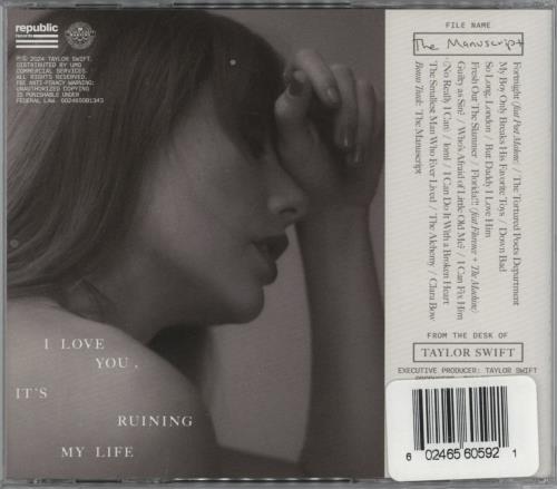 Taylor Swift The Tortured Poets Department + Signed Insert CD album (CDLP) UK T50CDTH884444