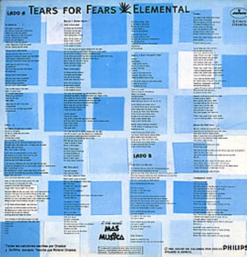 Tears For Fears Elemental vinyl LP album (LP record) Colombian TFFLPEL263926