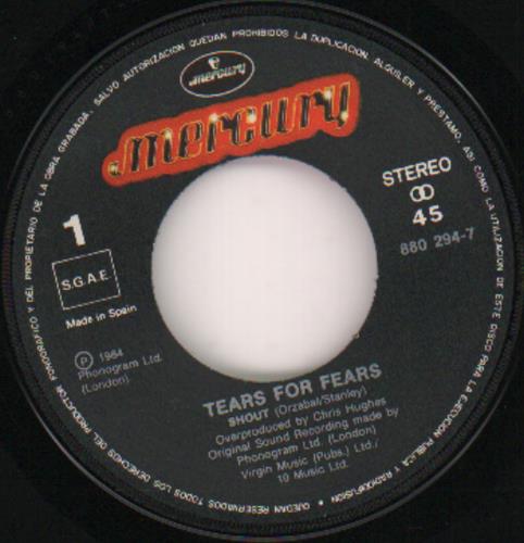 Tears For Fears Gritto 7" vinyl single (7 inch record / 45) Spanish TFF07GR35689
