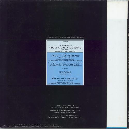 Tears For Fears I Believe 12" vinyl single (12 inch record / Maxi-single) Japanese TFF12IB22748