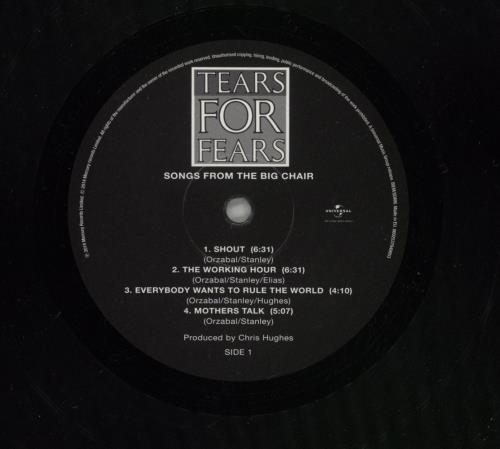 Tears For Fears Songs From The Big Chair - 180 Gram Vinyl vinyl LP album (LP record) UK TFFLPSO735252