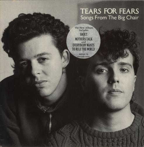Tears For Fears Songs From The Big Chair - 'New Album' Stickered Sleeve - VG vinyl LP album (LP record) UK TFFLPSO867312