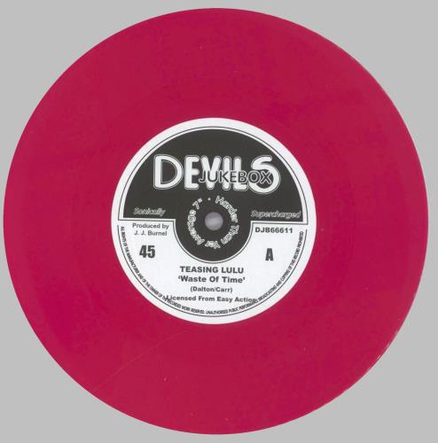 Teasing Lulu Waste Of Time - Pink Vinyl 7" vinyl single (7 inch record / 45) UK 5EK07WA823460