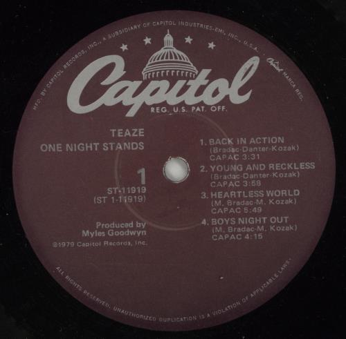 Teaze One Night Stands - shrink vinyl LP album (LP record) US SY3LPON871856