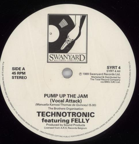 Technotronic Pump Up The Jam 12" vinyl single (12 inch record / Maxi-single) UK TEC12PU263231