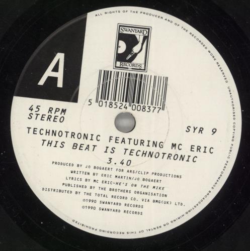 Technotronic This Beat Is Technotronic 7" vinyl single (7 inch record / 45) UK TEC07TH289408