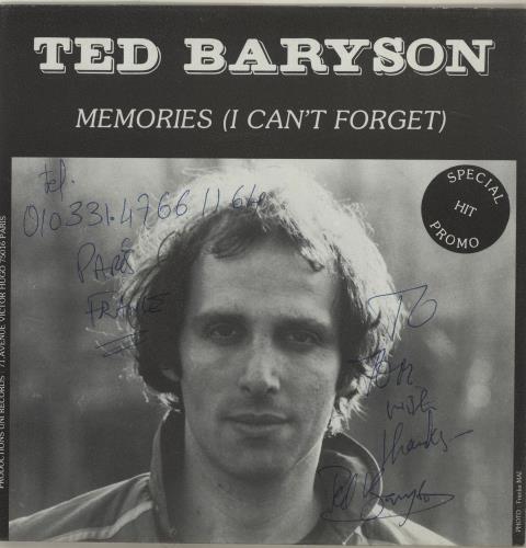 Ted Baryson Memories (I Can't Forget) - Autographed 7" vinyl single (7 inch record / 45) French YFI07ME686594