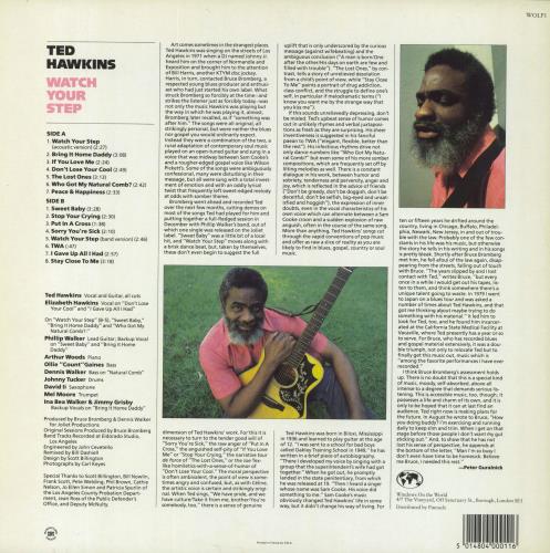Ted Hawkins Watch Your Step-Blue vinyl vinyl LP album (LP record) UK TDELPWA801015