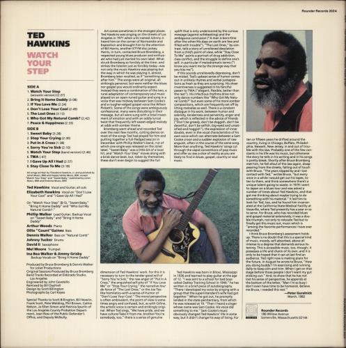Ted Hawkins Watch Your Step vinyl LP album (LP record) US TDELPWA876879