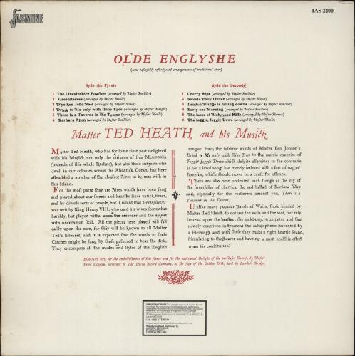 Ted Heath Olde Englyshe vinyl LP album (LP record) UK HE3LPOL528105
