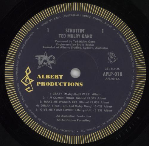 Ted Mulry Gang Struttin vinyl LP album (LP record) Australian 8QQLPST860314