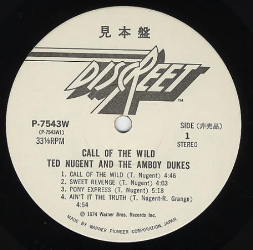 Ted Nugent Call Of The Wild vinyl LP album (LP record) Japanese TEDLPCA362098