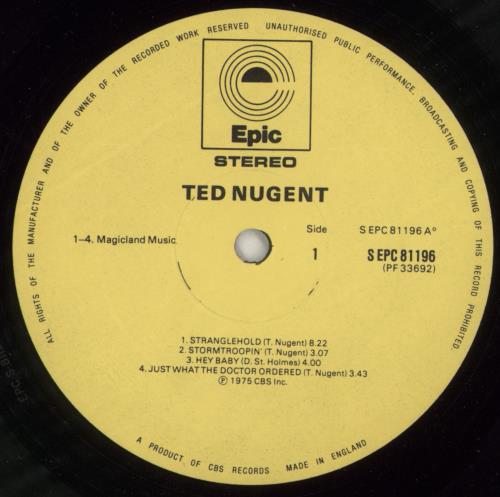 Ted Nugent Ted Nugent - 1st - EX vinyl LP album (LP record) UK TEDLPTE870019