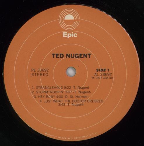 Ted Nugent Ted Nugent - 2nd - Gold promo stamped vinyl LP album (LP record) UK TEDLPTE871923