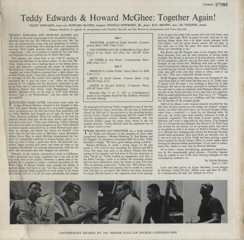 Teddy Edwards & Howard McGhee Together Again! vinyl LP album (LP record) US VFDLPTO583446