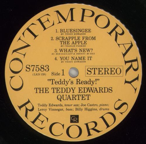 Teddy Edwards Teddy's Ready! vinyl LP album (LP record) US EWALPTE875755